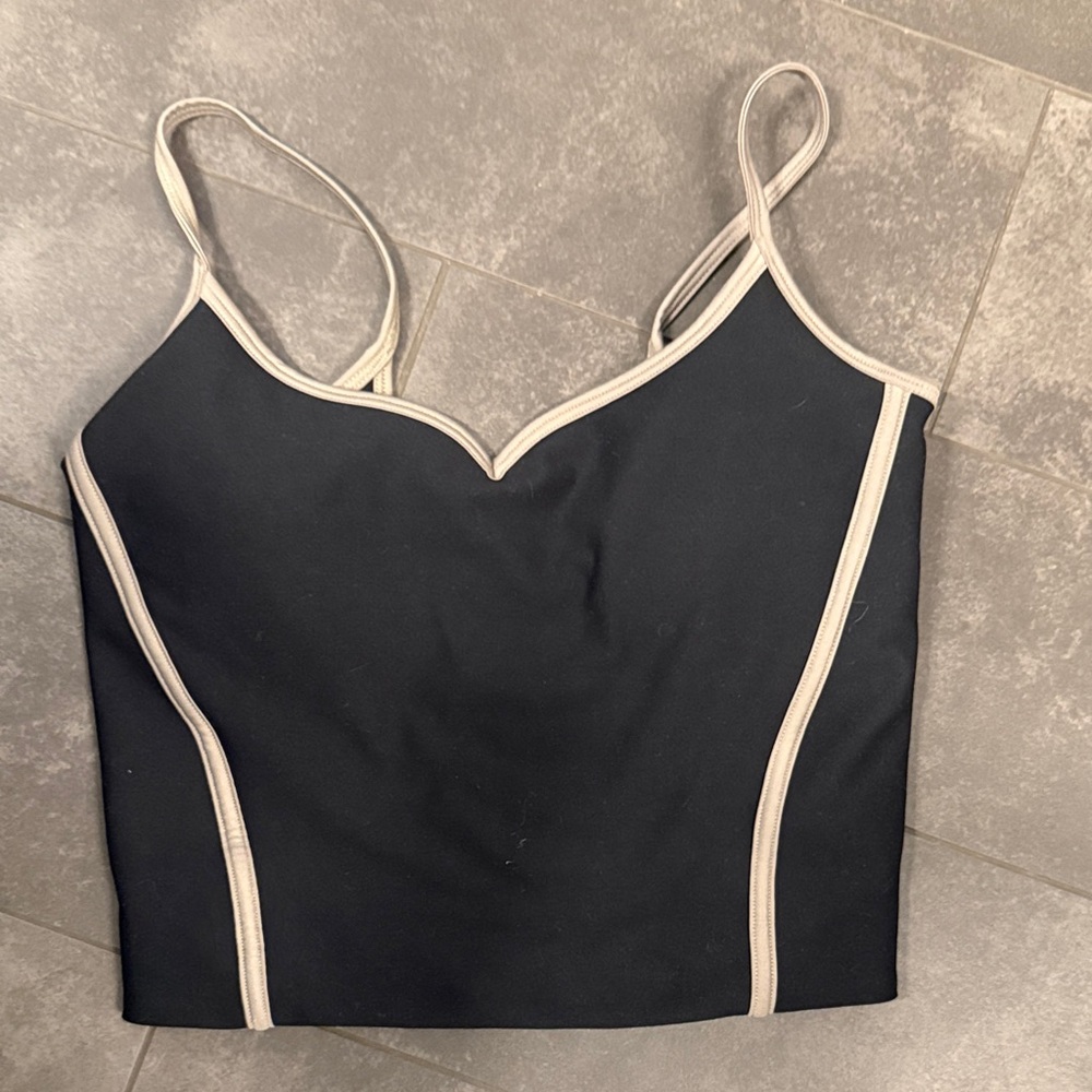 A&F Black and Cream Women's Top